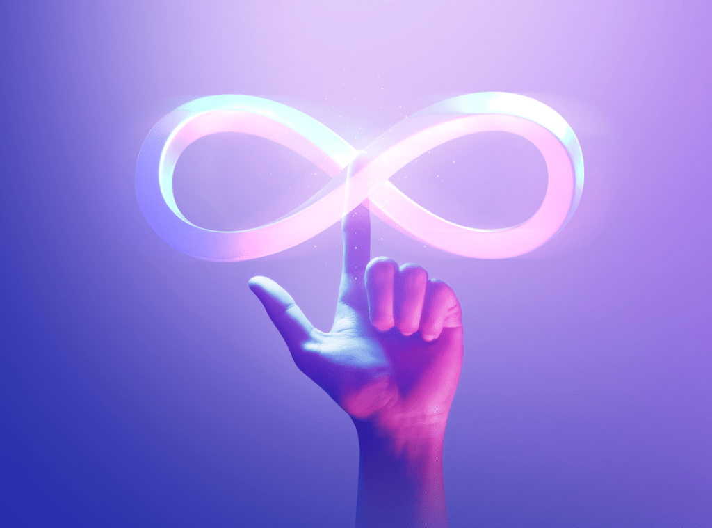 Dedo com símbolo do infinito