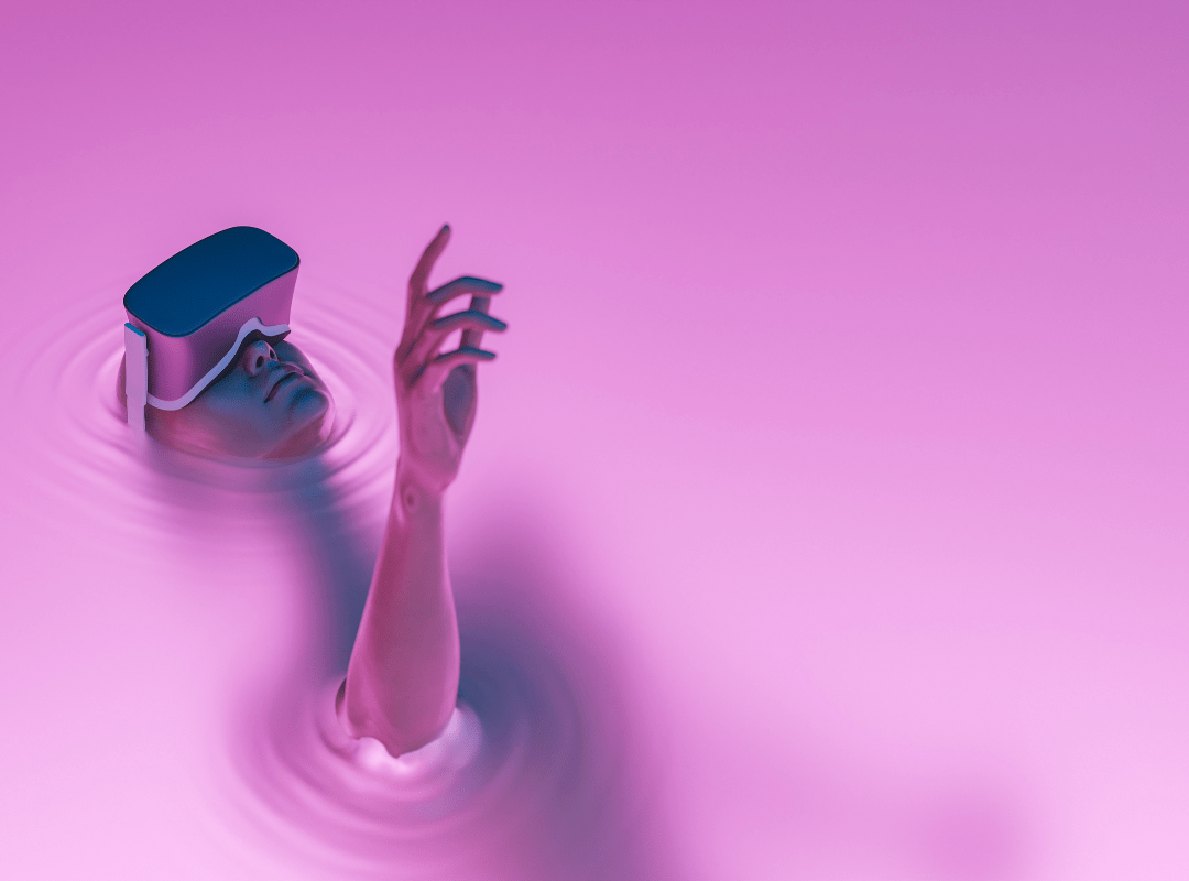 Imagem futurista relacionada com o metaverso, realidade aumentada e virtual