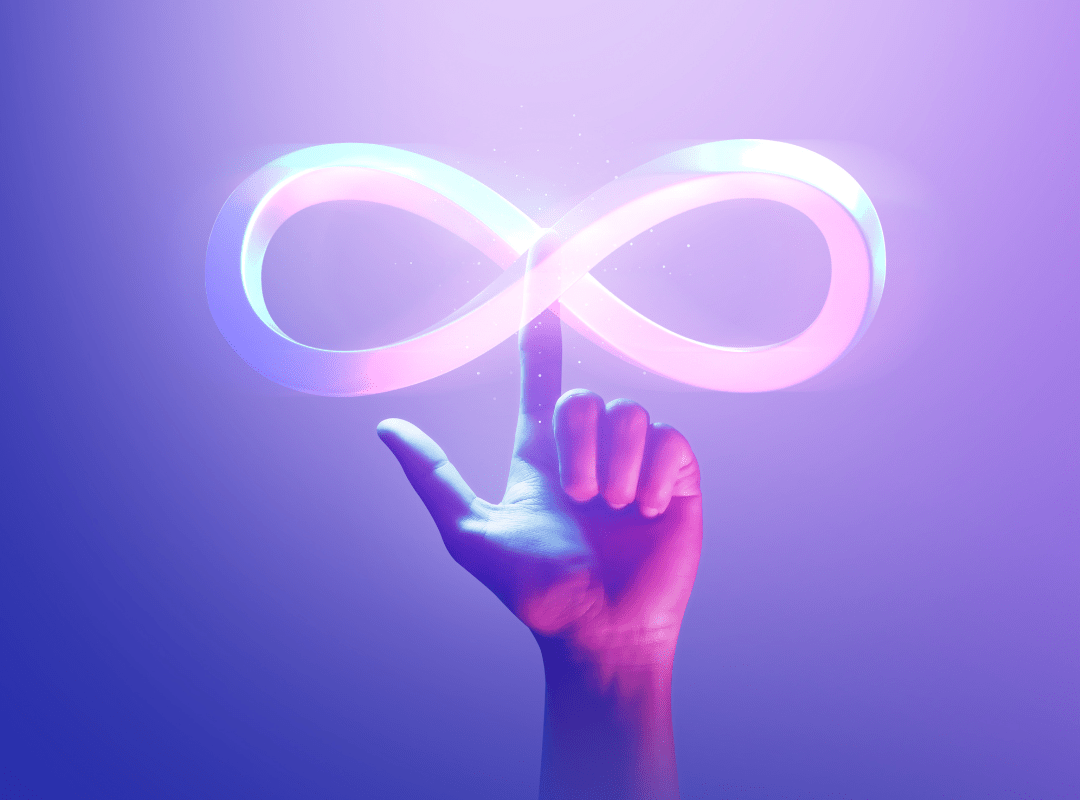 Dedo com símbolo do infinito